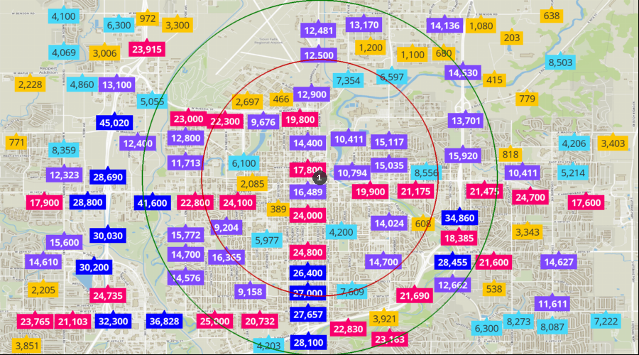 Sioux Falls, South Dakota - Daily Average Traffic Count